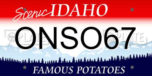 ONSO67 Idaho License Plate