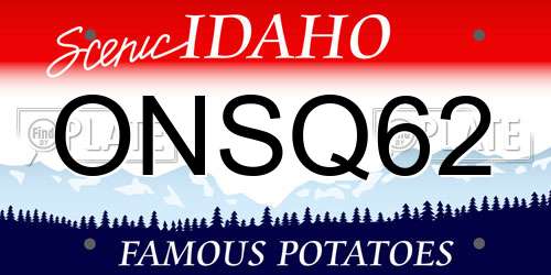 ONSQ62 Idaho License Plate