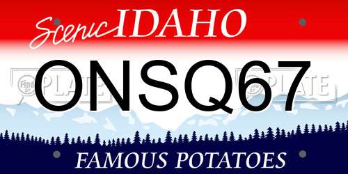 ONSQ67 Idaho License Plate