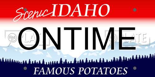 ONTIME Idaho License Plate
