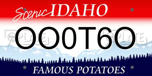 OO0T6O Idaho License Plate