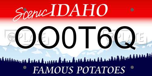 OO0T6Q Idaho License Plate