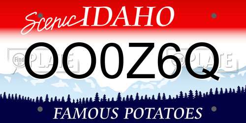 OO0Z6Q Idaho License Plate