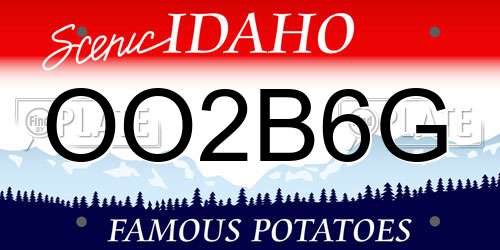 OO2B6G Idaho License Plate