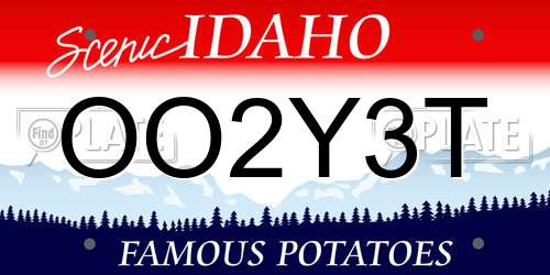 OO2Y3T Idaho License Plate