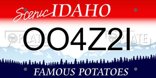 OO4Z2I Idaho License Plate