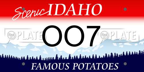 OO7 Idaho License Plate