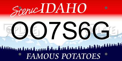OO7S6G Idaho License Plate