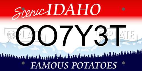 OO7Y3T Idaho License Plate