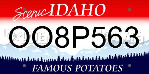 OO8P563 Idaho License Plate