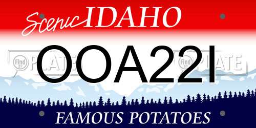 OOA22I Idaho License Plate