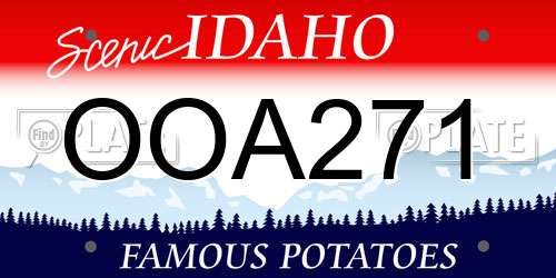 OOA271 Idaho License Plate