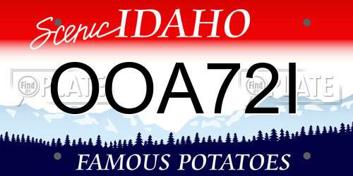 OOA72I Idaho License Plate