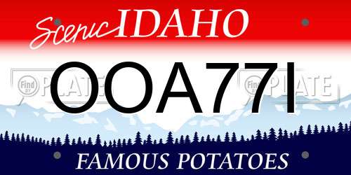OOA77I Idaho License Plate