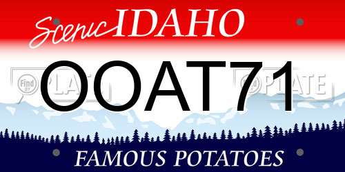 OOAT71 Idaho License Plate