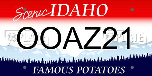 OOAZ21 Idaho License Plate