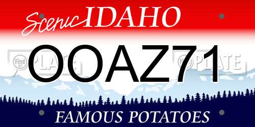 OOAZ71 Idaho License Plate