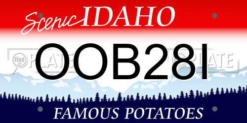 OOB28I Idaho License Plate