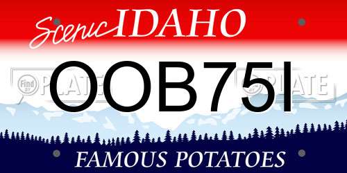 OOB75I Idaho License Plate