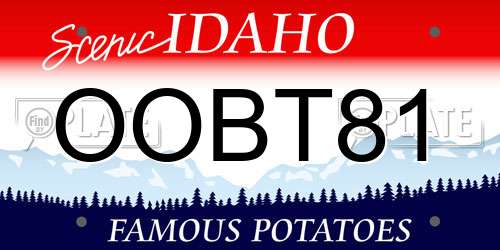 OOBT81 Idaho License Plate