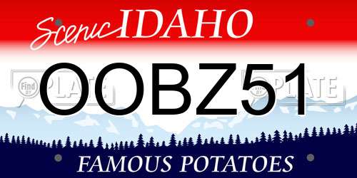 OOBZ51 Idaho License Plate