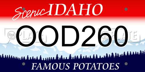 OOD260 Idaho License Plate