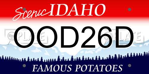 OOD26D Idaho License Plate
