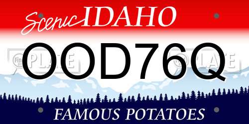 OOD76Q Idaho License Plate