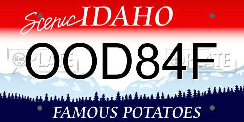 OOD84F Idaho License Plate