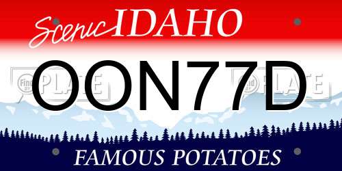 OON77D Idaho License Plate