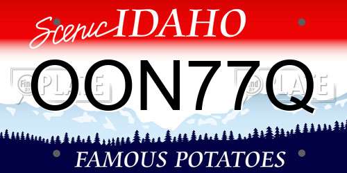 OON77Q Idaho License Plate