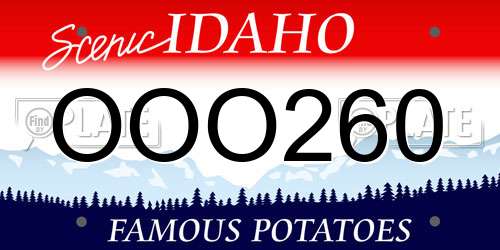 OOO260 Idaho License Plate