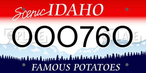 OOO76O Idaho License Plate