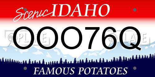 OOO76Q Idaho License Plate