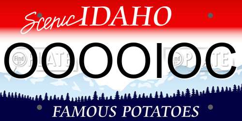 OOOOIOC Idaho License Plate