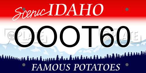 OOOT60 Idaho License Plate