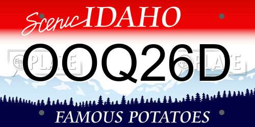 OOQ26D Idaho License Plate