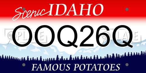 OOQ26Q Idaho License Plate