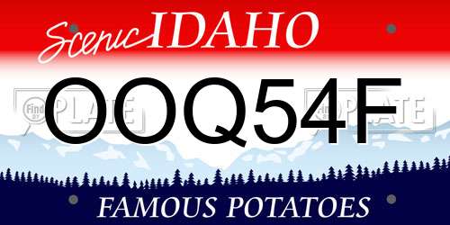 OOQ54F Idaho License Plate