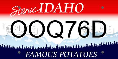 OOQ76D Idaho License Plate