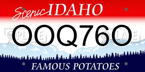 OOQ76O Idaho License Plate