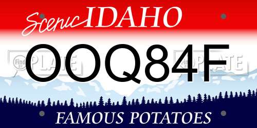 OOQ84F Idaho License Plate