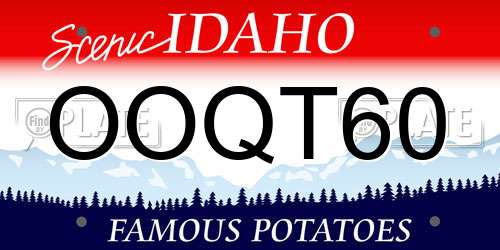 OOQT60 Idaho License Plate
