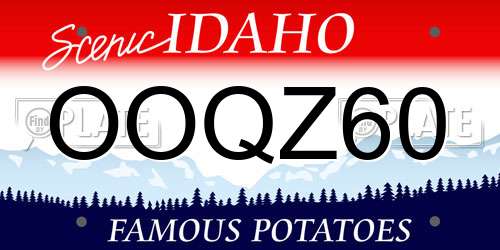 OOQZ60 Idaho License Plate