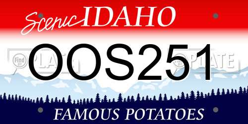 OOS251 Idaho License Plate