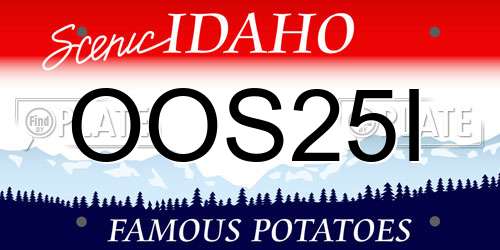 OOS25I Idaho License Plate