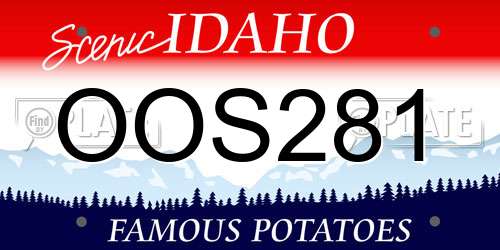 OOS281 Idaho License Plate