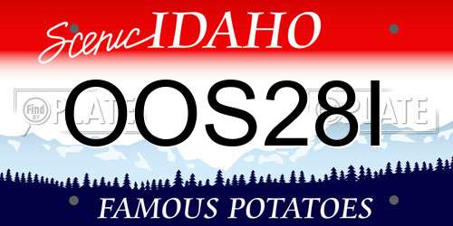 OOS28I Idaho License Plate
