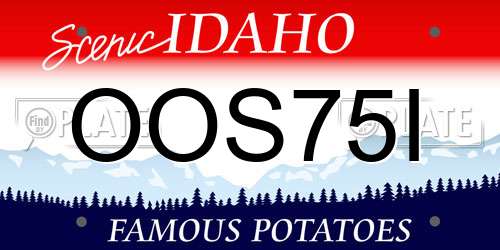 OOS75I Idaho License Plate