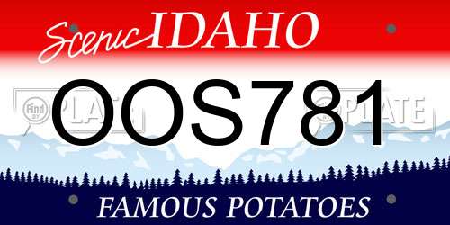 OOS781 Idaho License Plate